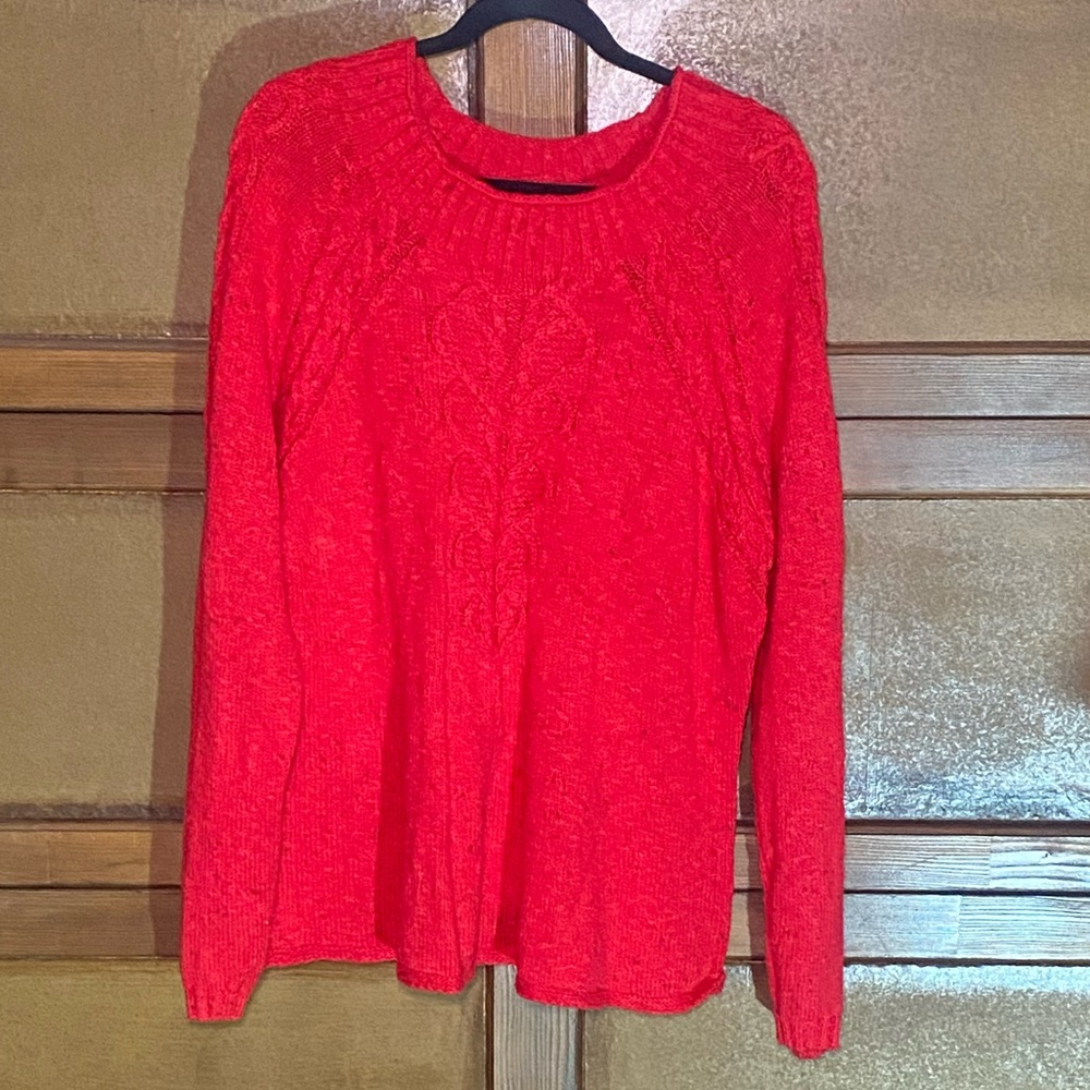 NIC+ZOE Vibrant Red Knit Sweater